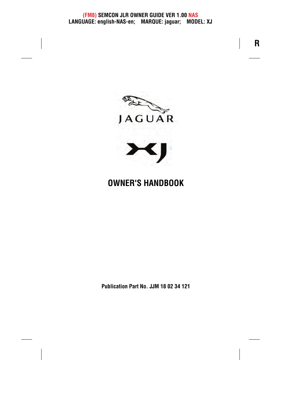 Jaguar SEMCON JLR XJ User Manual | 217 pages