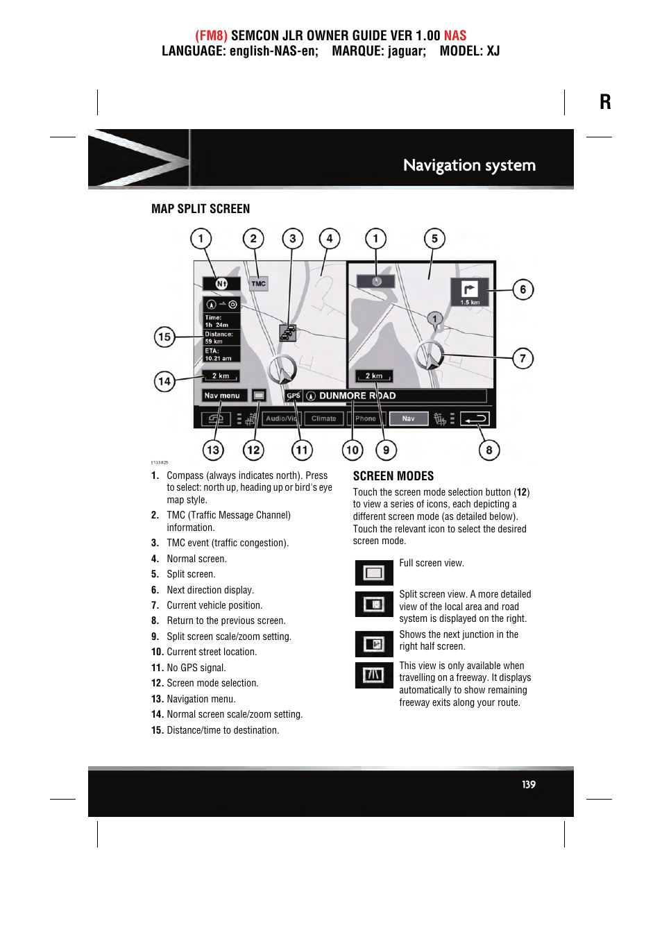 Navigation system | Jaguar SEMCON JLR XJ User Manual | Page 139 / 217