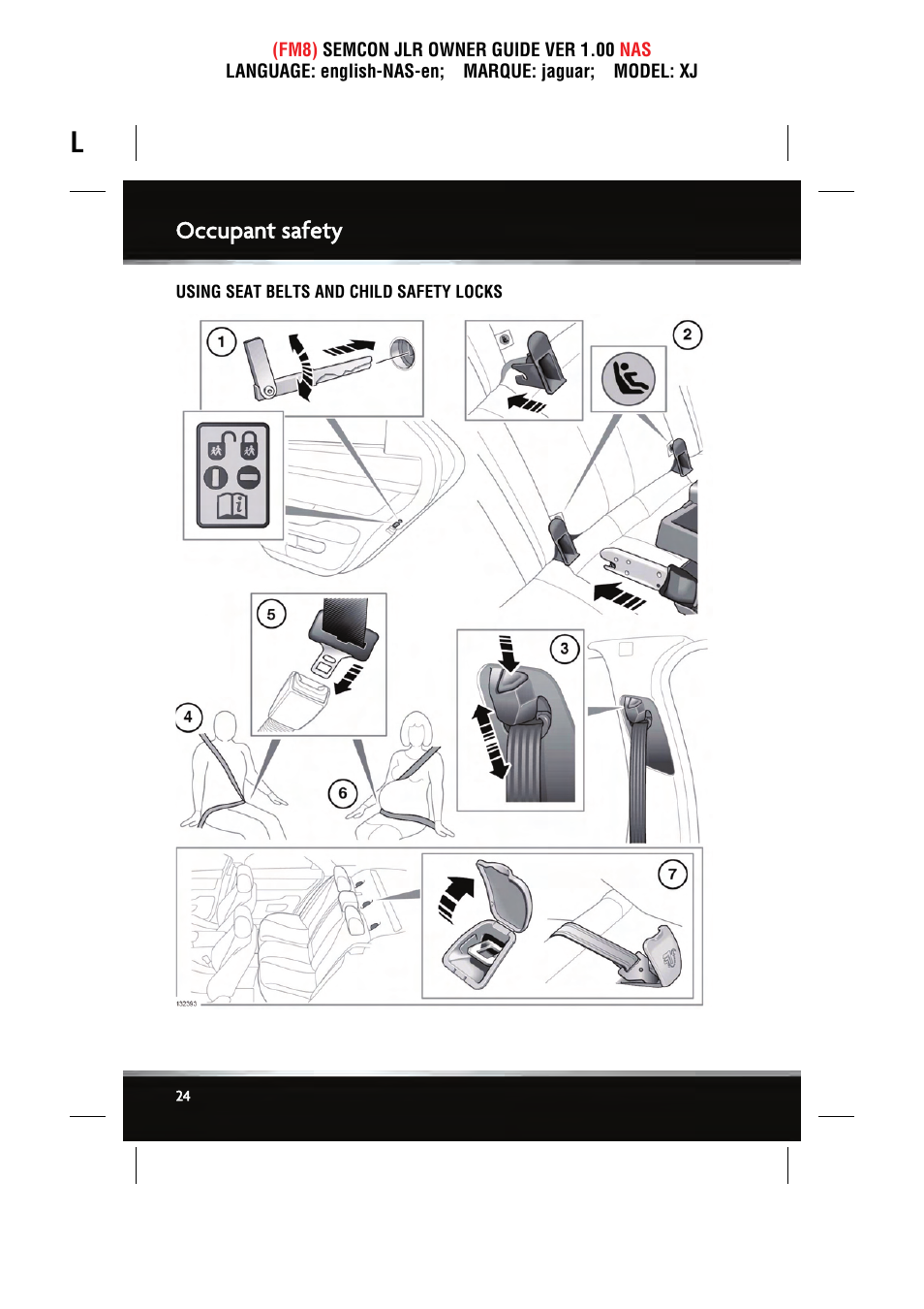 Occupant safety | Jaguar SEMCON JLR XJ User Manual | Page 24 / 217