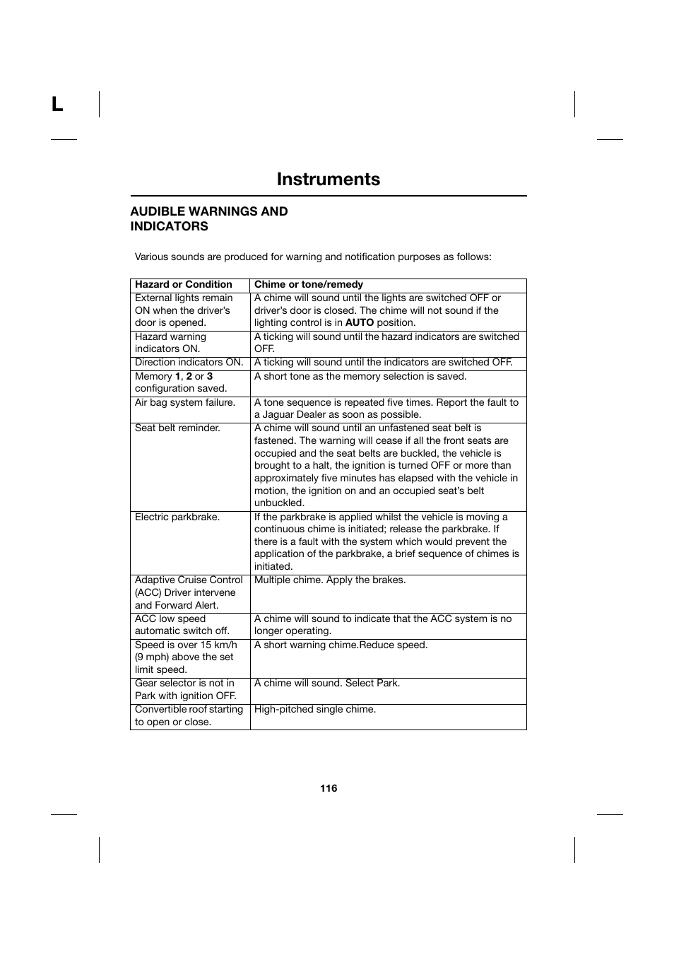 Instruments | Jaguar XK JJM 18 02 30 701 User Manual | Page 107 / 260