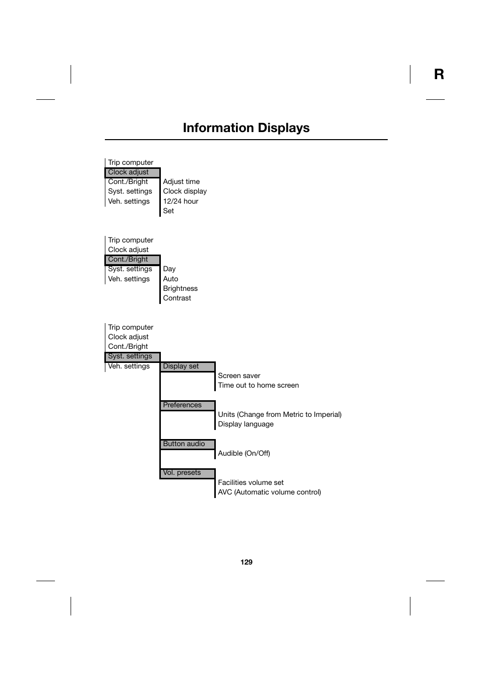 Information displays | Jaguar XK JJM 18 02 30 701 User Manual | Page 120 / 260