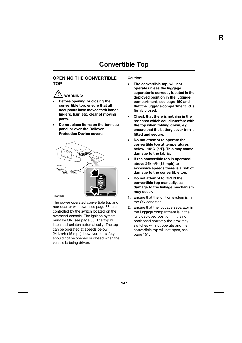 Convertible top | Jaguar XK JJM 18 02 30 701 User Manual | Page 130 / 260