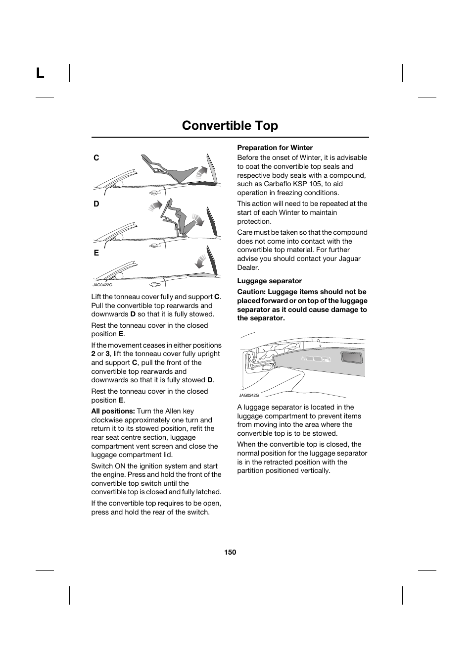 Convertible top | Jaguar XK JJM 18 02 30 701 User Manual | Page 133 / 260