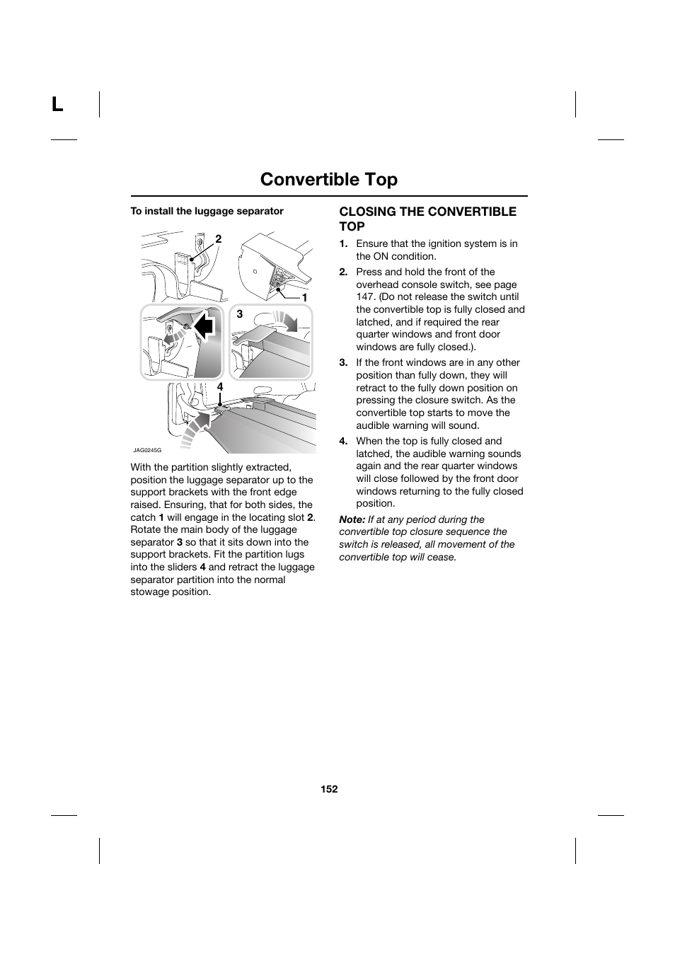 Convertible top | Jaguar XK JJM 18 02 30 701 User Manual | Page 135 / 260