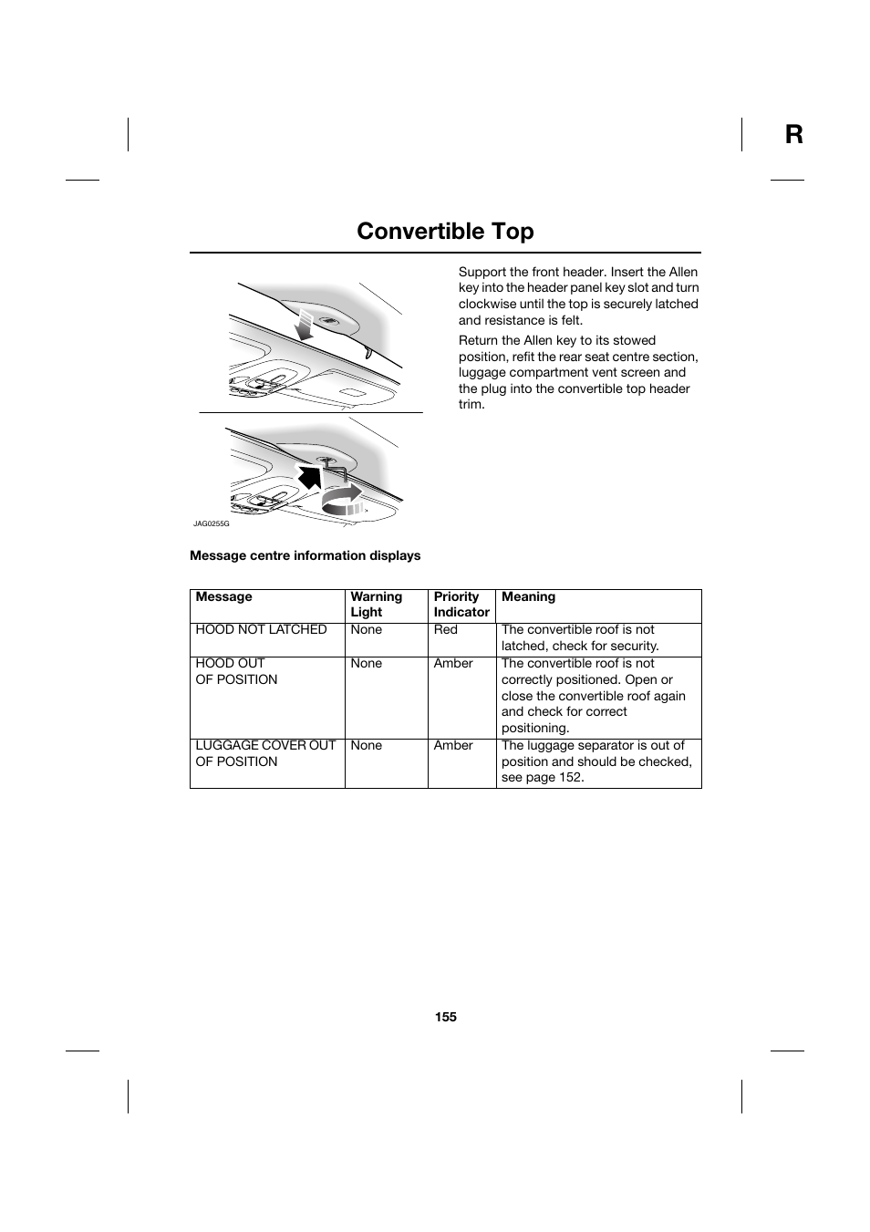 Convertible top | Jaguar XK JJM 18 02 30 701 User Manual | Page 138 / 260