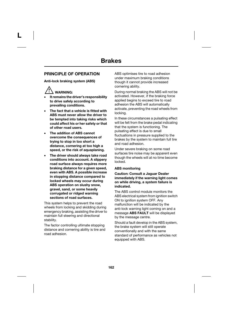 Brakes | Jaguar XK JJM 18 02 30 701 User Manual | Page 145 / 260