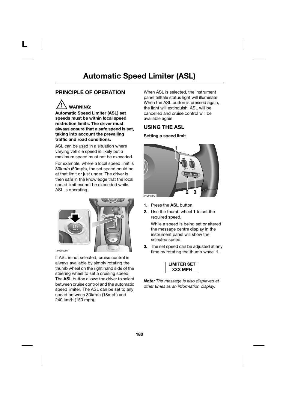 Automatic speed limiter (asl) | Jaguar XK JJM 18 02 30 701 User Manual | Page 155 / 260