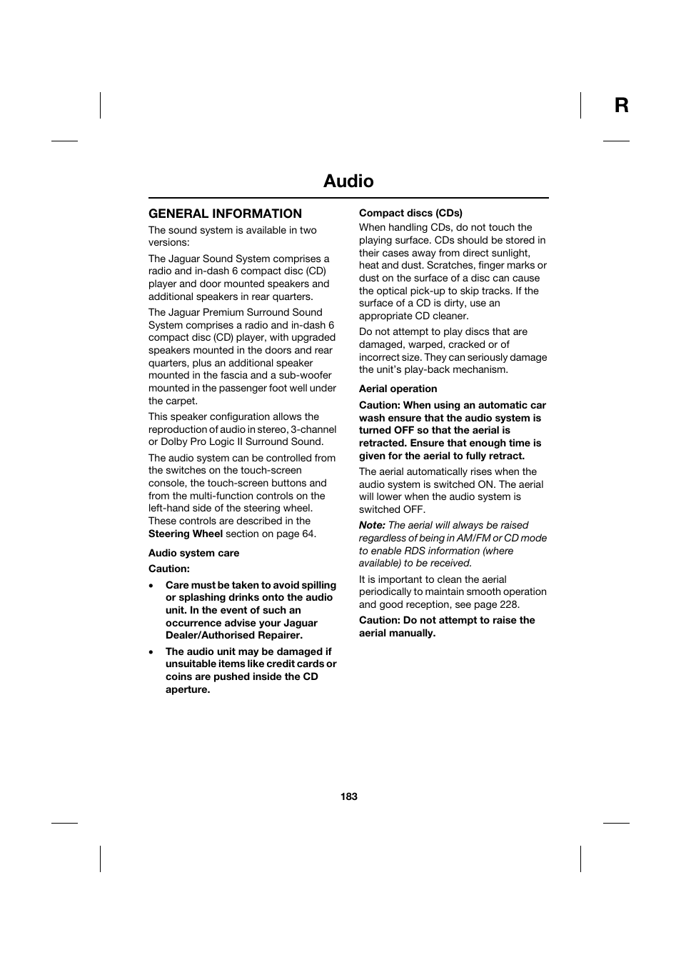 Audio | Jaguar XK JJM 18 02 30 701 User Manual | Page 158 / 260