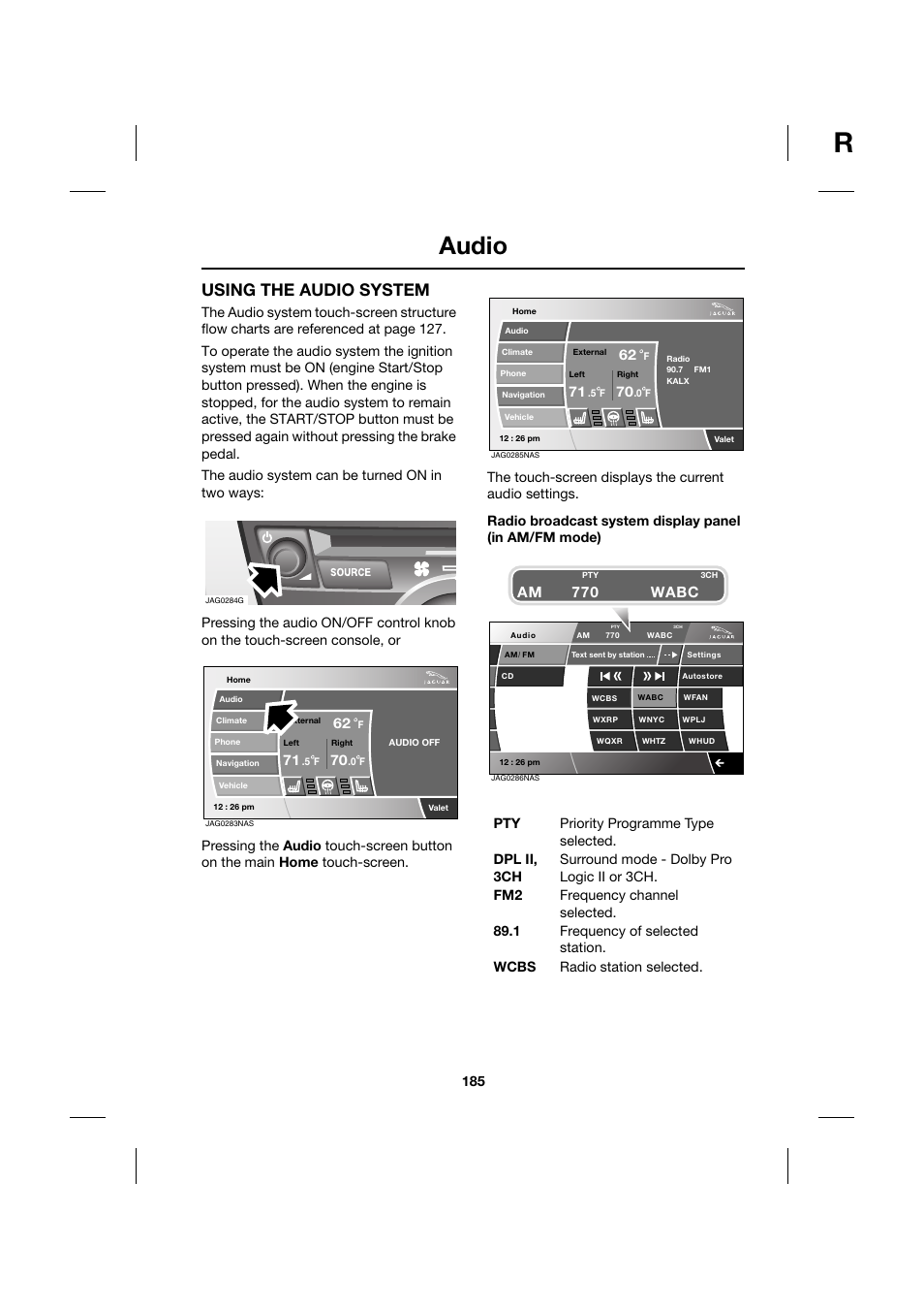 Audio, Using the audio system, Am 770 wabc | Jaguar XK JJM 18 02 30 701 User Manual | Page 160 / 260