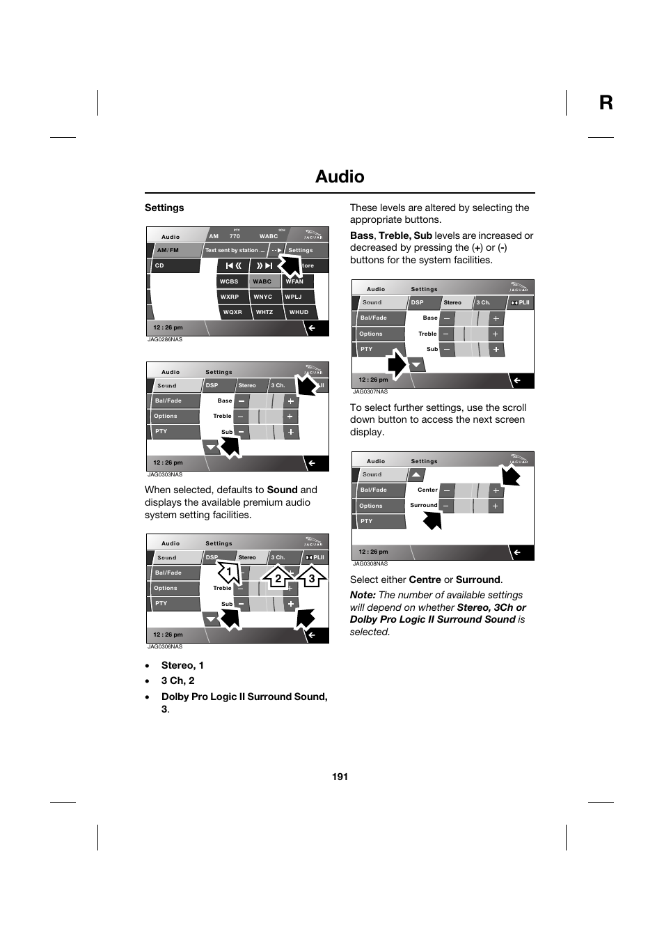 Audio | Jaguar XK JJM 18 02 30 701 User Manual | Page 166 / 260