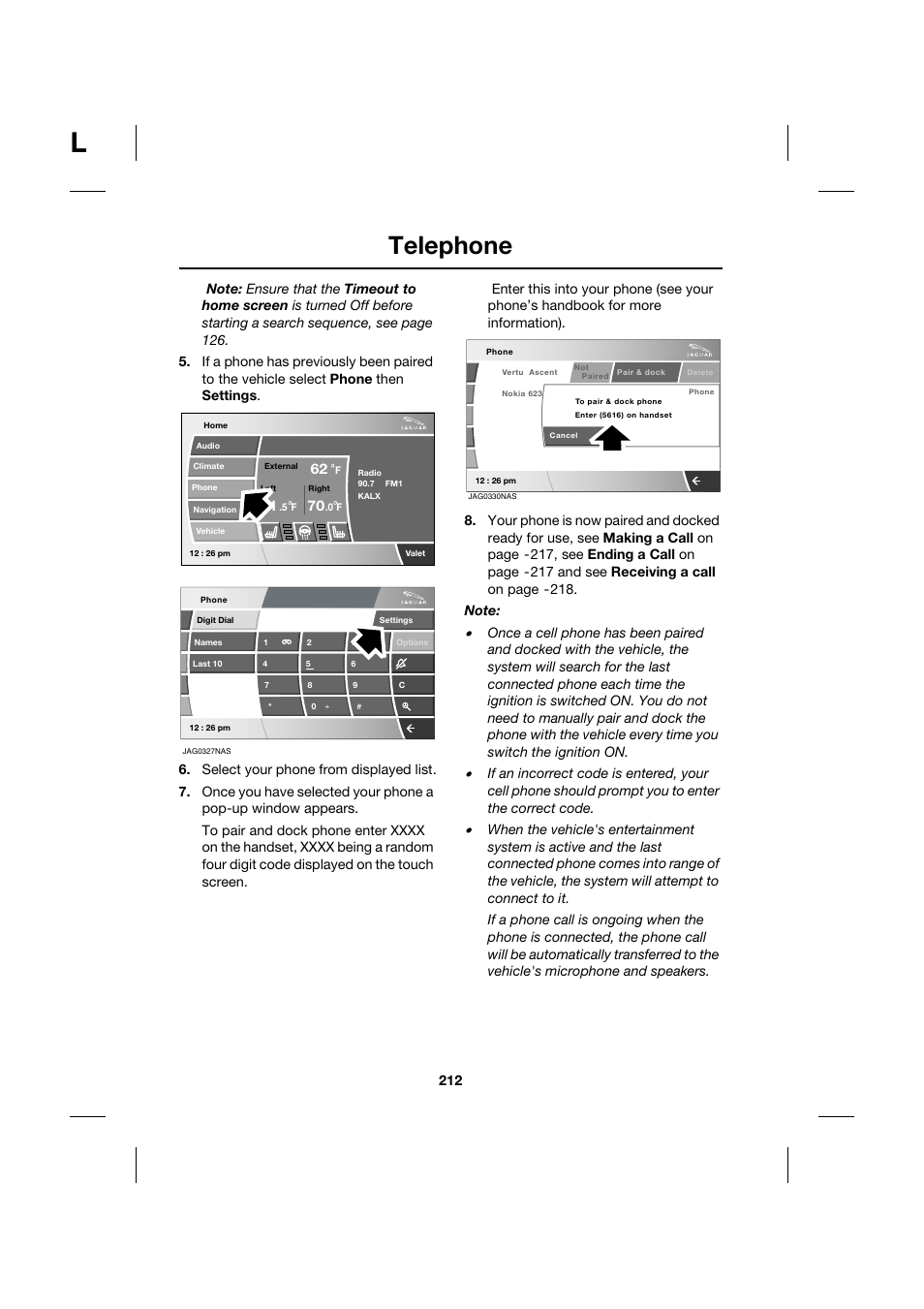 Telephone | Jaguar XK JJM 18 02 30 701 User Manual | Page 187 / 260