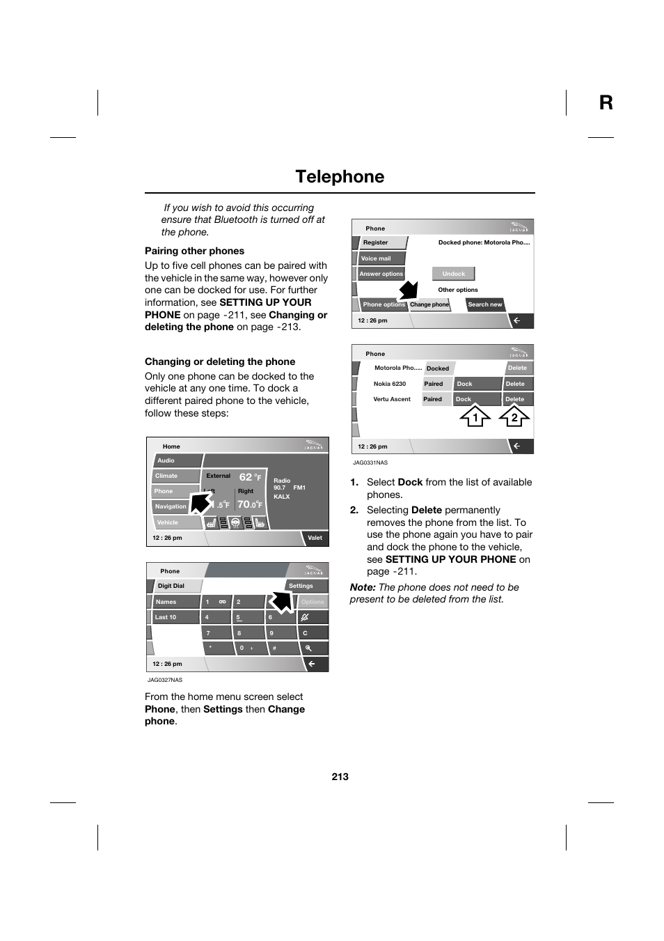 Telephone | Jaguar XK JJM 18 02 30 701 User Manual | Page 188 / 260