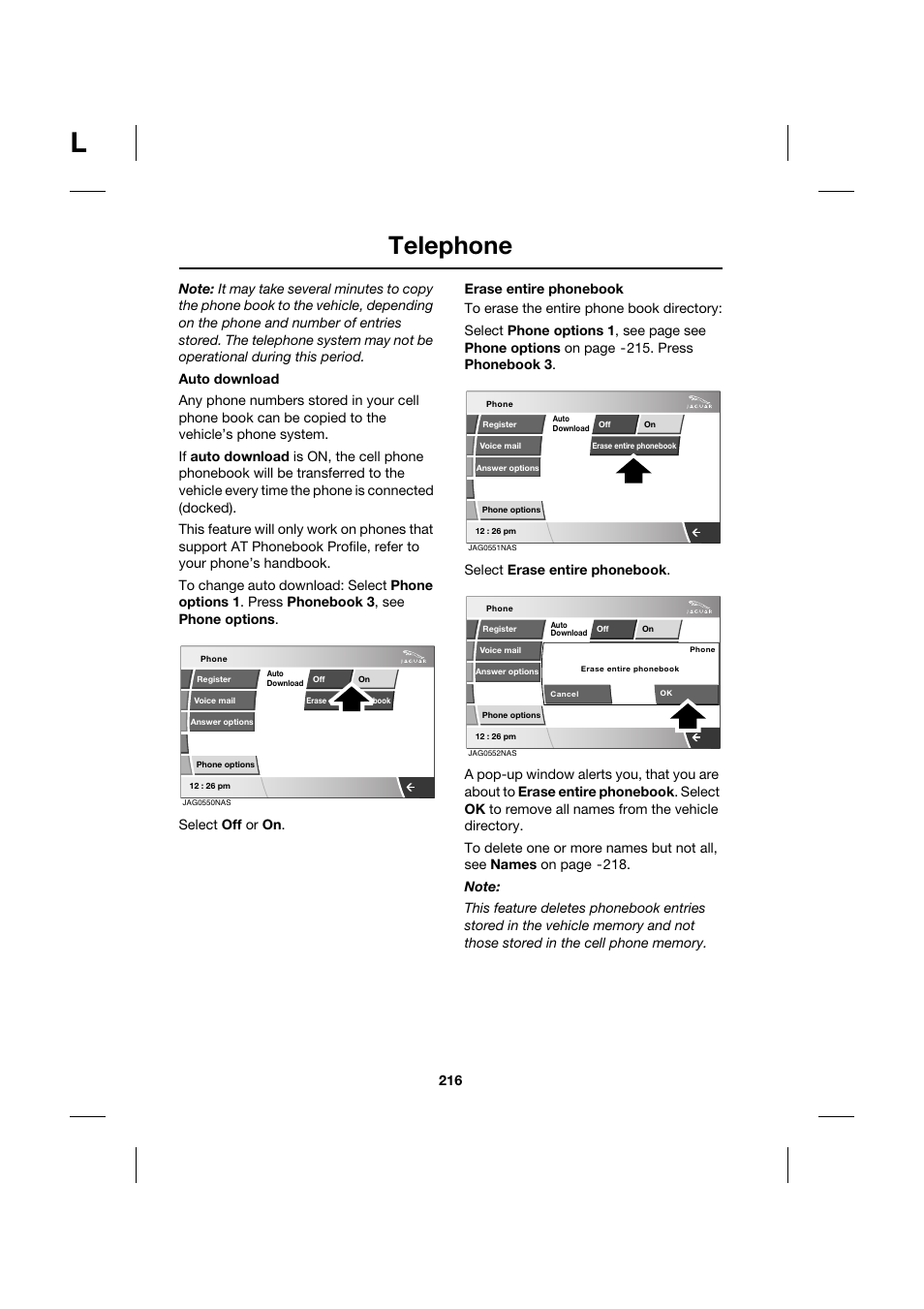 Telephone | Jaguar XK JJM 18 02 30 701 User Manual | Page 191 / 260