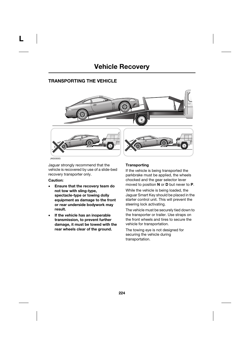 Vehicle recovery | Jaguar XK JJM 18 02 30 701 User Manual | Page 199 / 260