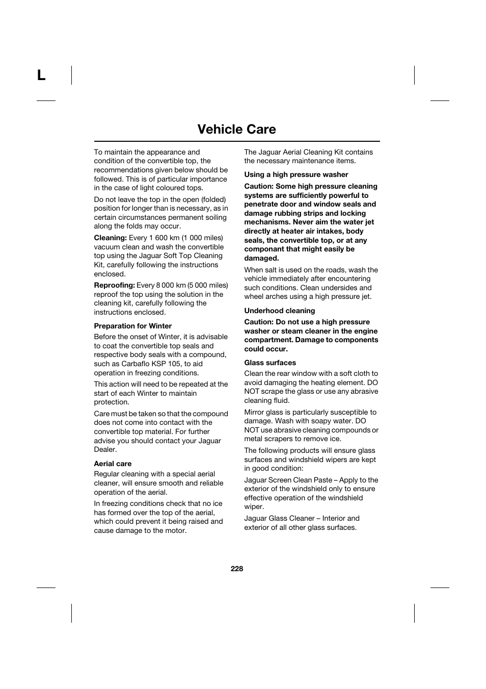 Vehicle care | Jaguar XK JJM 18 02 30 701 User Manual | Page 203 / 260