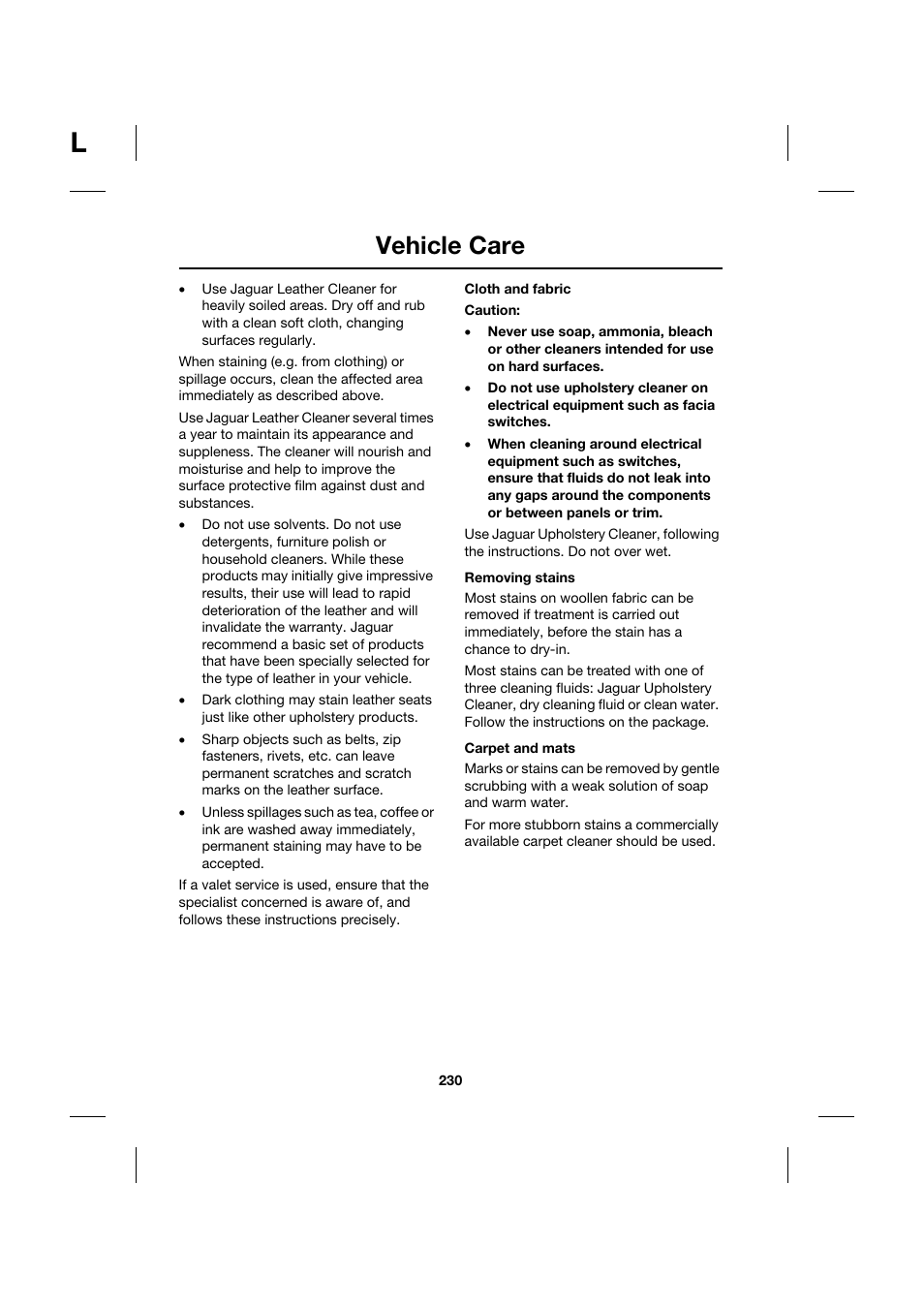 Vehicle care | Jaguar XK JJM 18 02 30 701 User Manual | Page 205 / 260