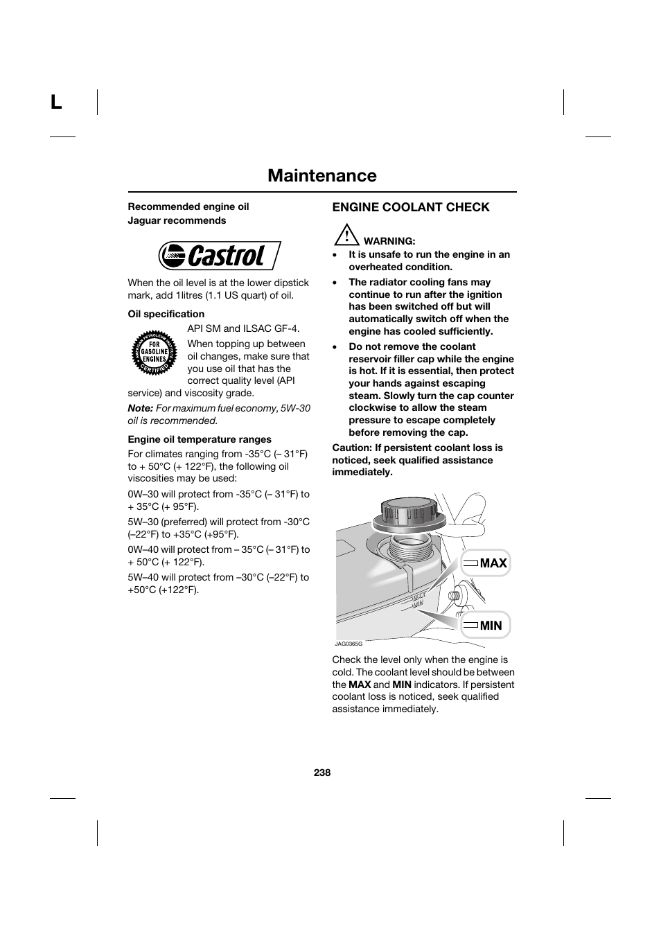 Maintenance | Jaguar XK JJM 18 02 30 701 User Manual | Page 213 / 260