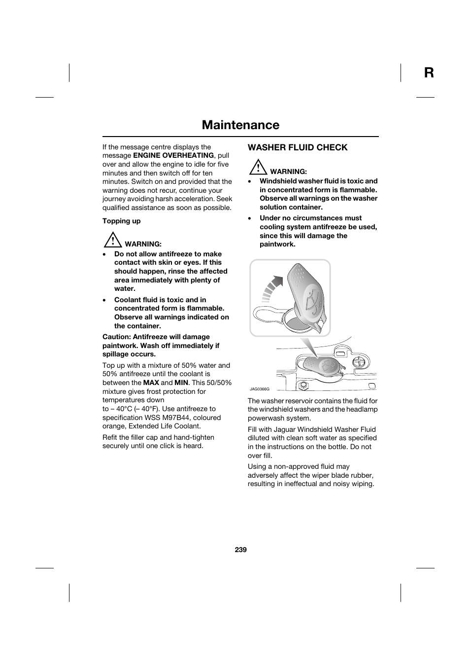 Maintenance | Jaguar XK JJM 18 02 30 701 User Manual | Page 214 / 260