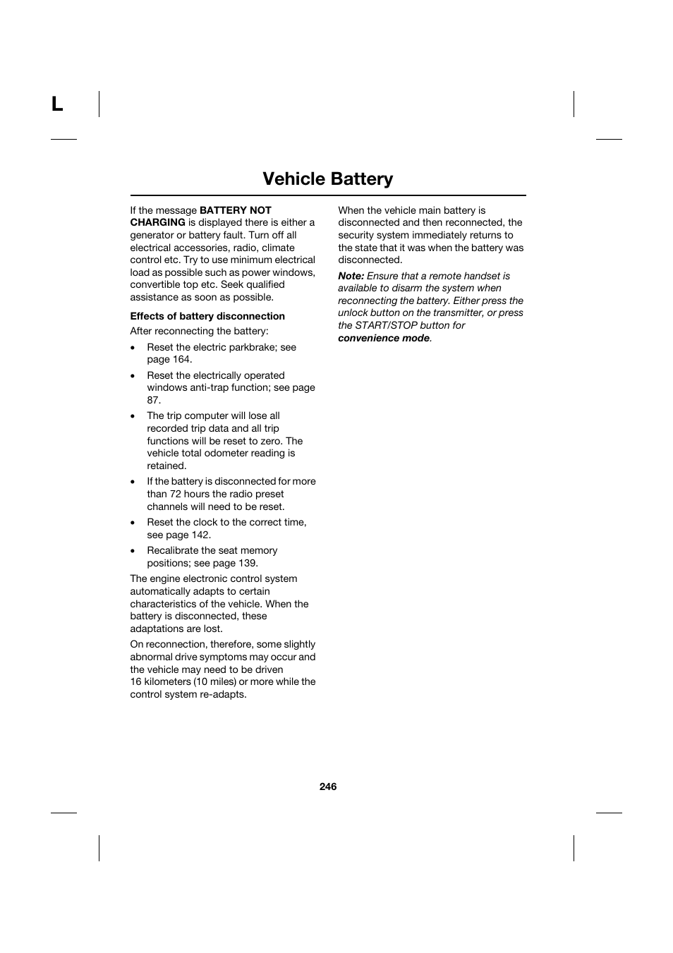 Vehicle battery | Jaguar XK JJM 18 02 30 701 User Manual | Page 221 / 260