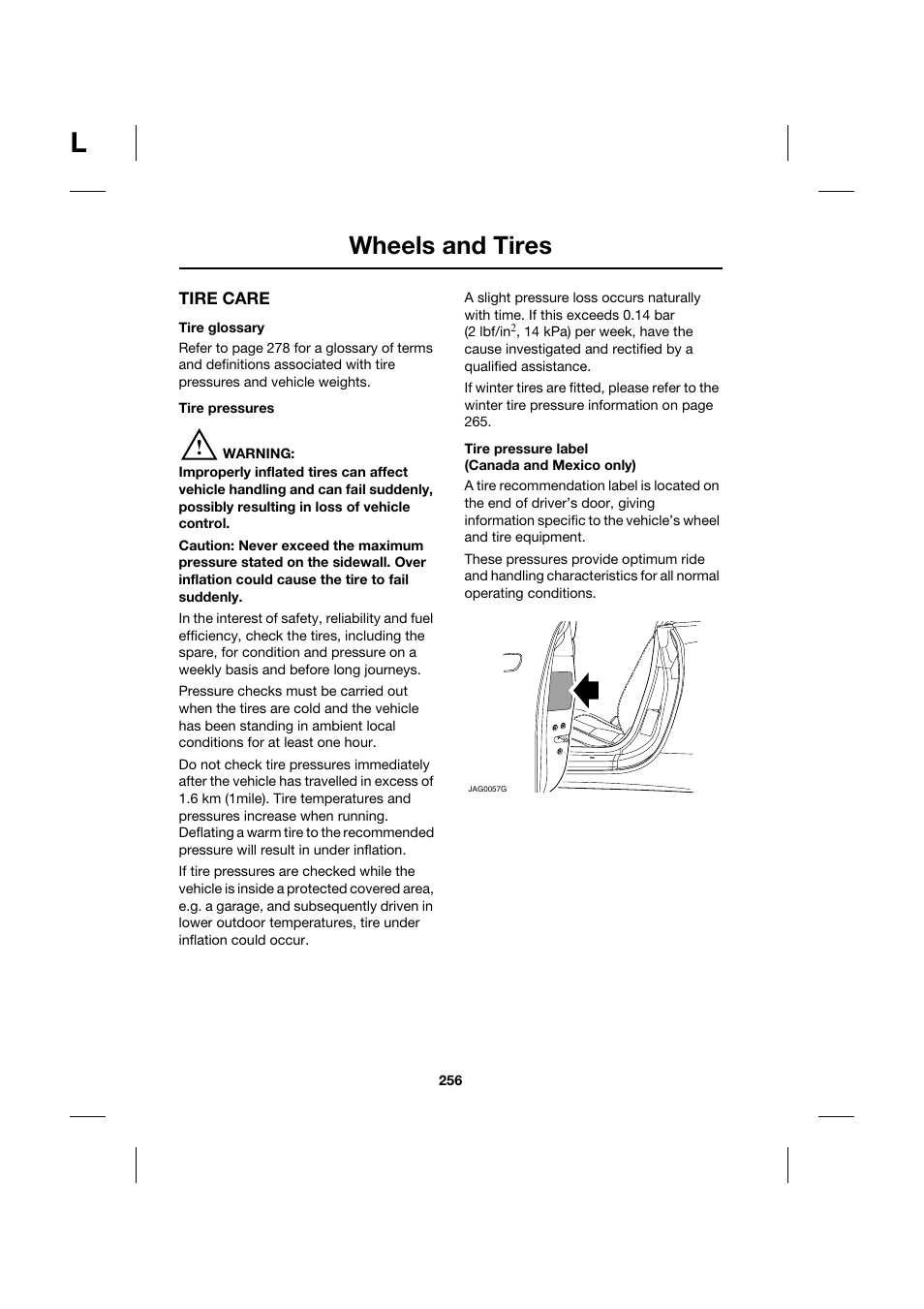 Wheels and tires | Jaguar XK JJM 18 02 30 701 User Manual | Page 222 / 260