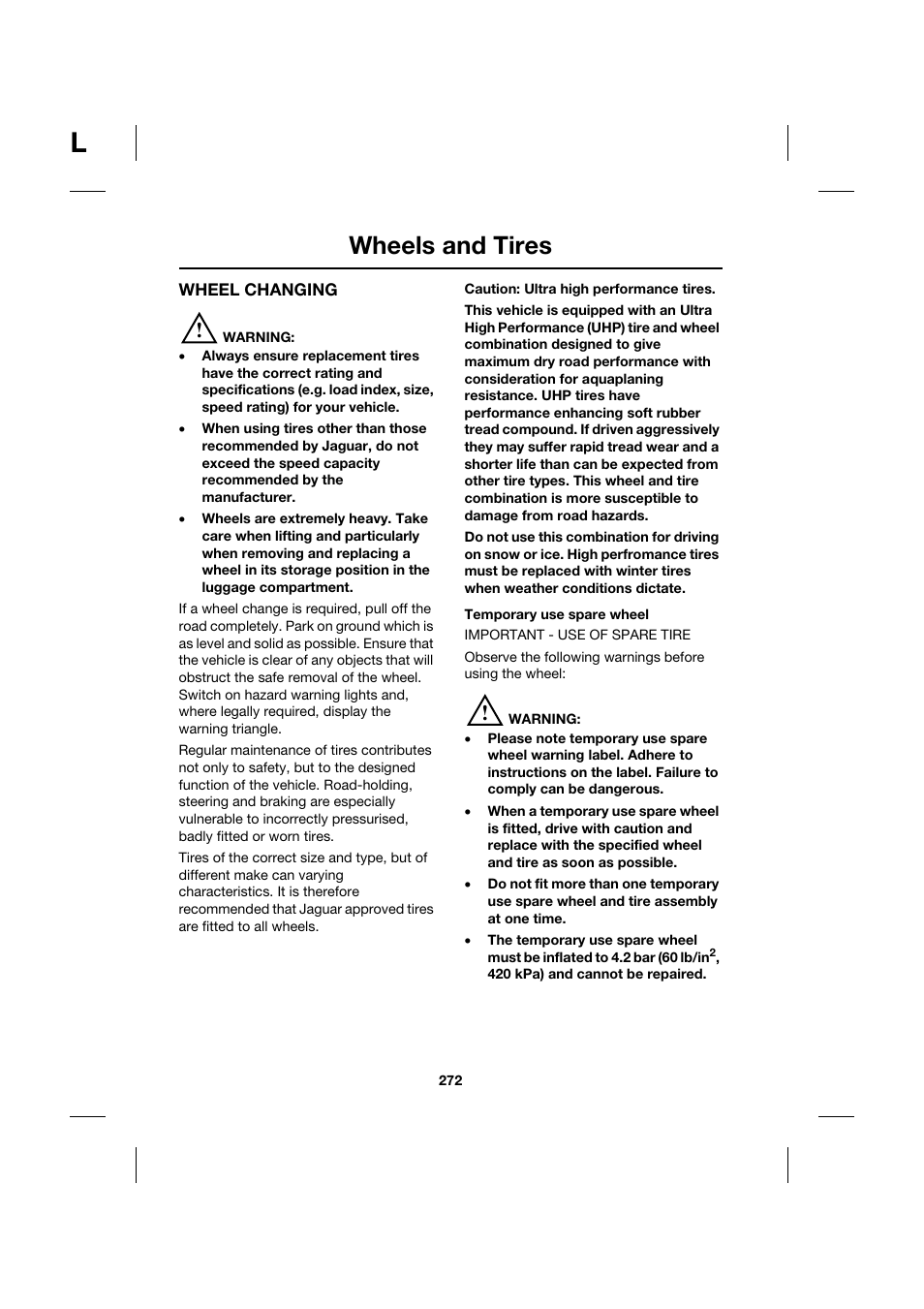 Wheels and tires | Jaguar XK JJM 18 02 30 701 User Manual | Page 238 / 260