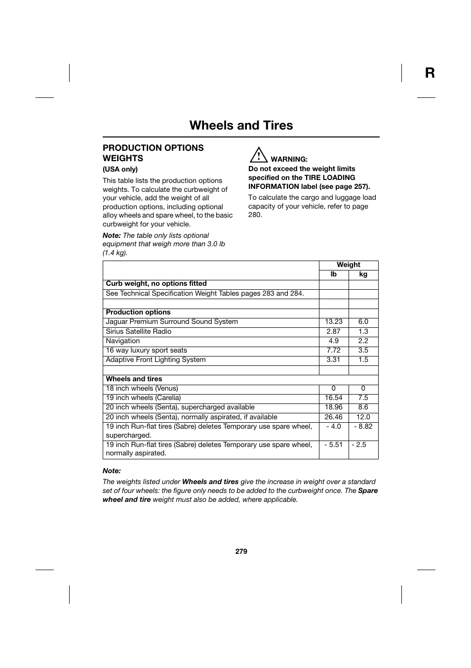 Wheels and tires | Jaguar XK JJM 18 02 30 701 User Manual | Page 245 / 260