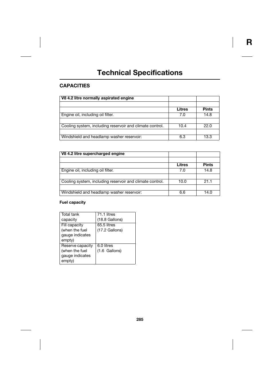 Technical specifications | Jaguar XK JJM 18 02 30 701 User Manual | Page 251 / 260