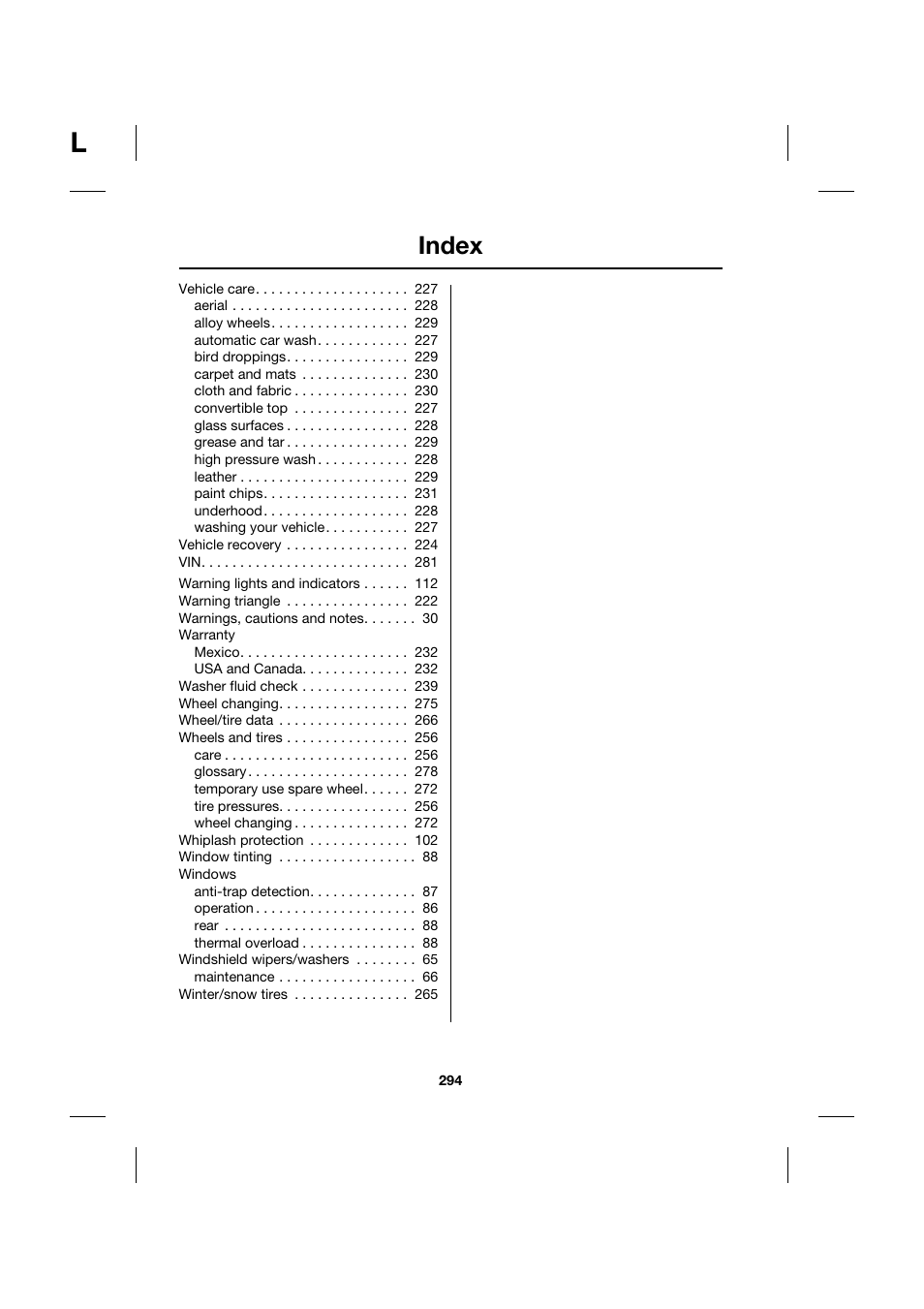 Index | Jaguar XK JJM 18 02 30 701 User Manual | Page 260 / 260