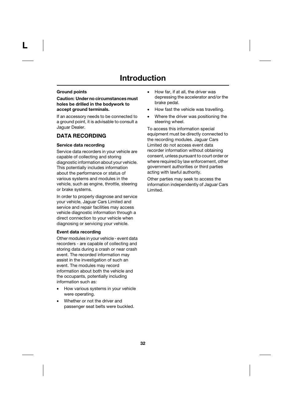 Introduction | Jaguar XK JJM 18 02 30 701 User Manual | Page 32 / 260