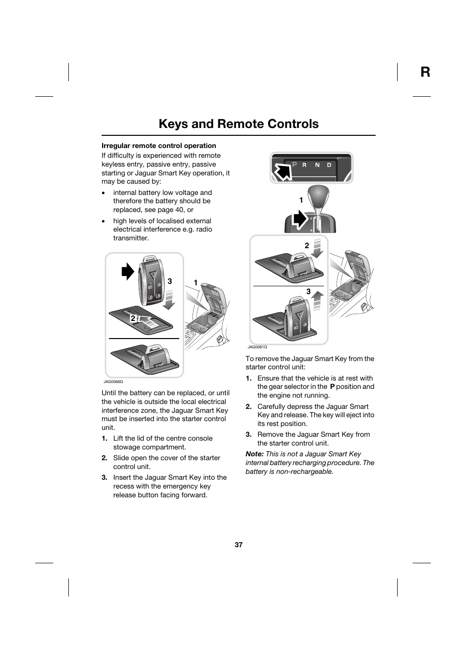 Keys and remote controls | Jaguar XK JJM 18 02 30 701 User Manual | Page 37 / 260