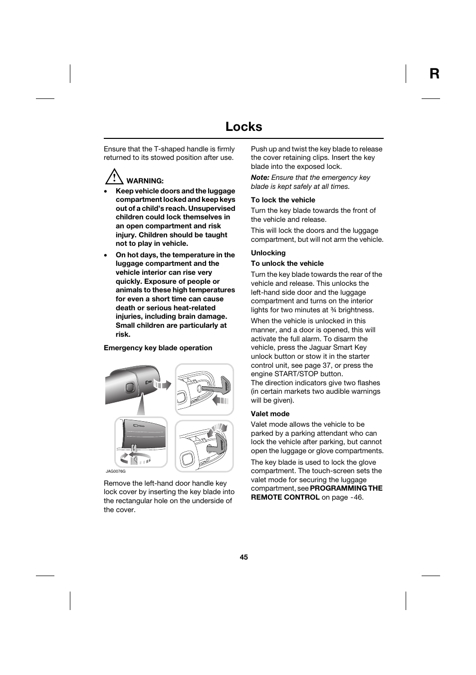 Locks | Jaguar XK JJM 18 02 30 701 User Manual | Page 45 / 260