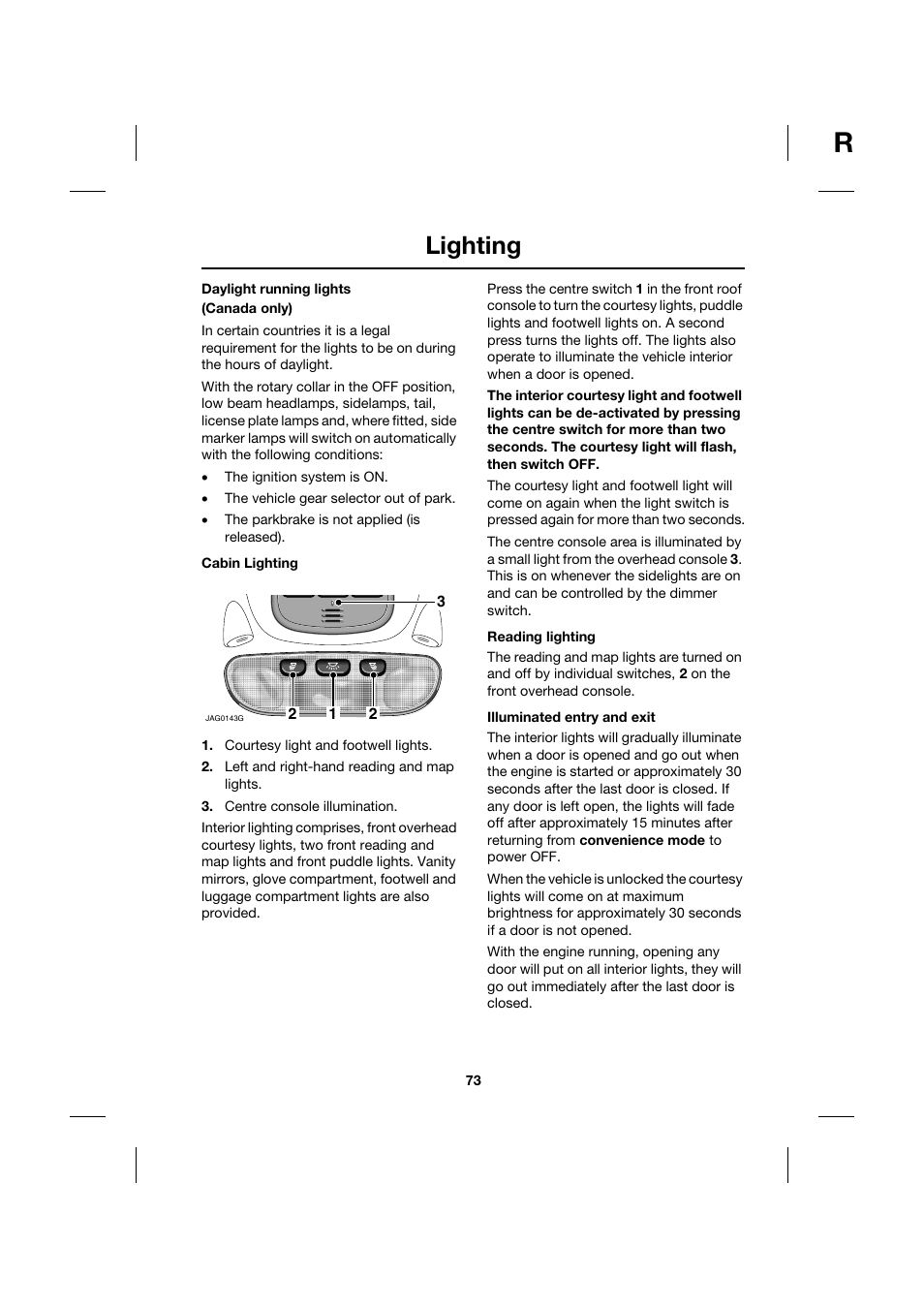 Lighting | Jaguar XK JJM 18 02 30 701 User Manual | Page 64 / 260