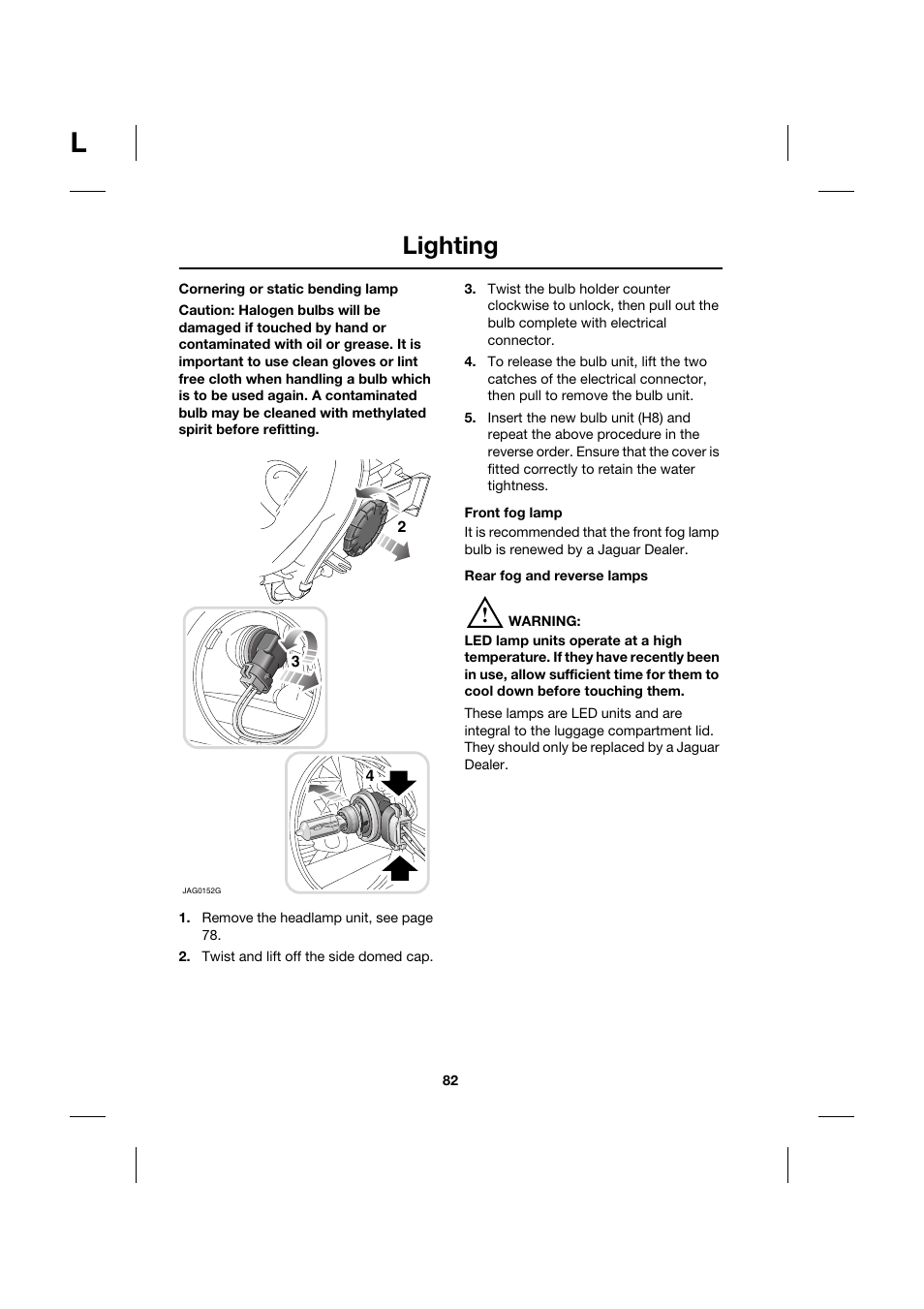 Lighting | Jaguar XK JJM 18 02 30 701 User Manual | Page 73 / 260