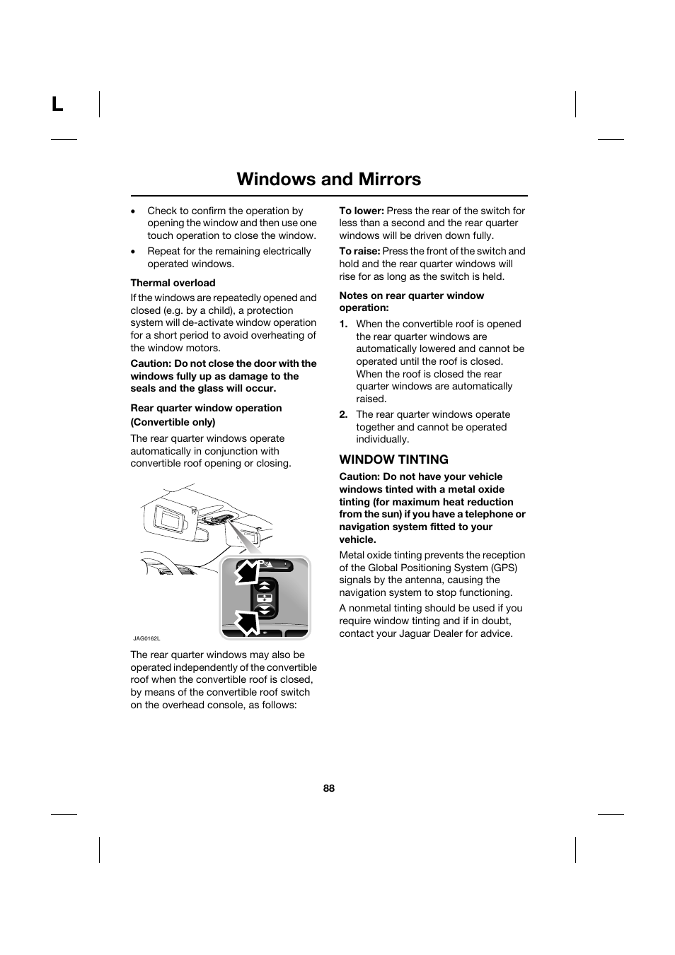 Windows and mirrors | Jaguar XK JJM 18 02 30 701 User Manual | Page 79 / 260