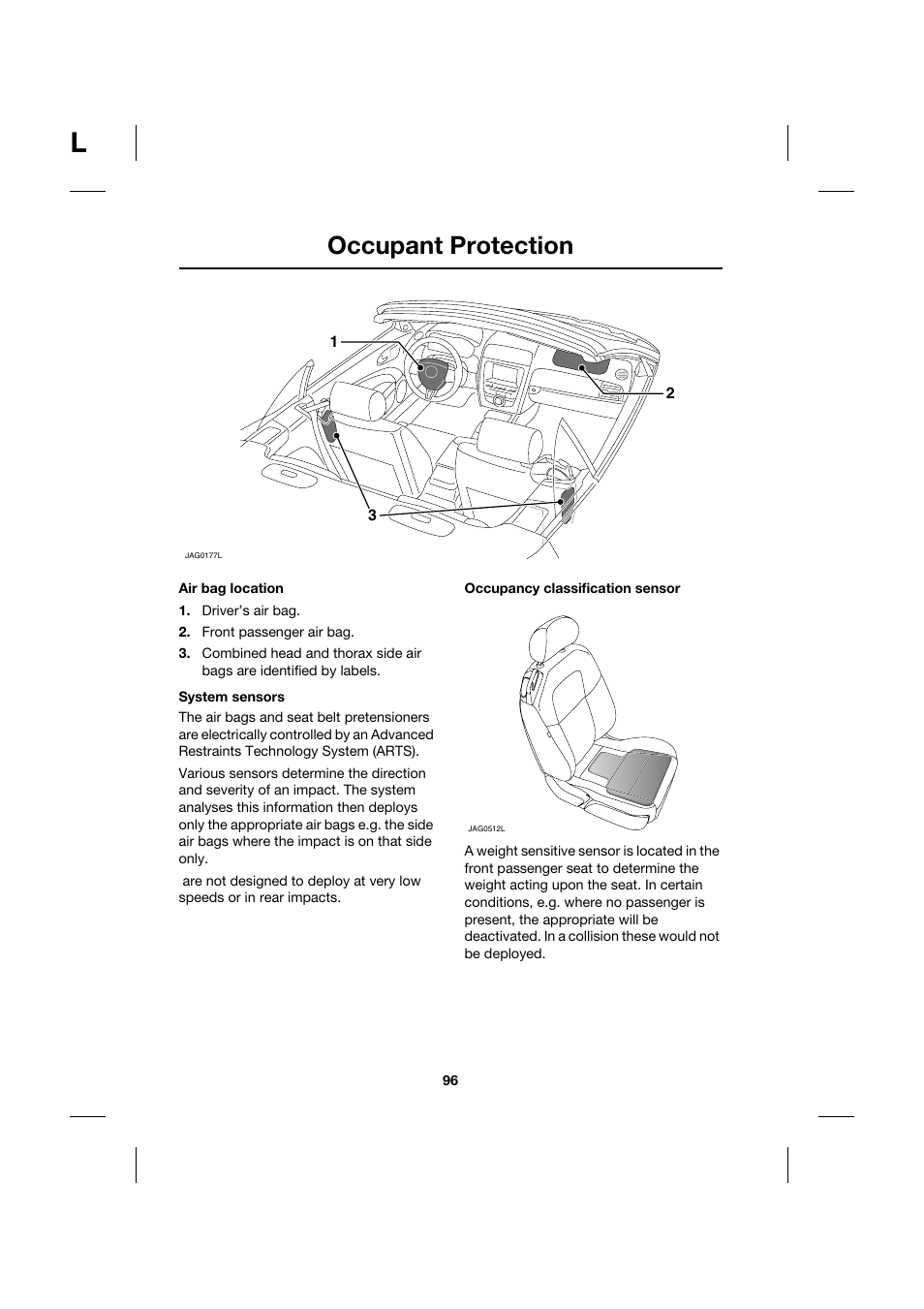 Occupant protection | Jaguar XK JJM 18 02 30 701 User Manual | Page 87 / 260