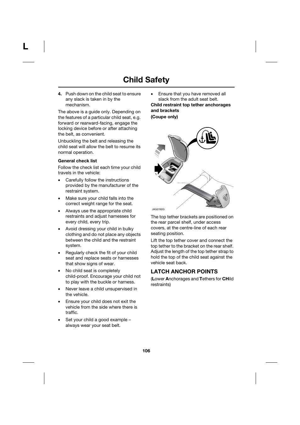 Child safety | Jaguar XK JJM 18 02 30 701 User Manual | Page 97 / 260