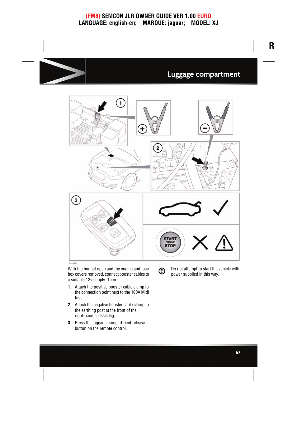 Luggage compartment | Jaguar XJ User Manual | Page 67 / 207