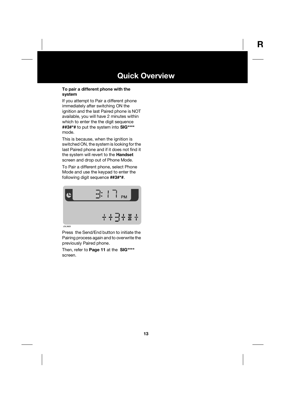 Quick overview | Jaguar bluetooth handbook JLM10 31 99 552 User Manual | Page 13 / 41