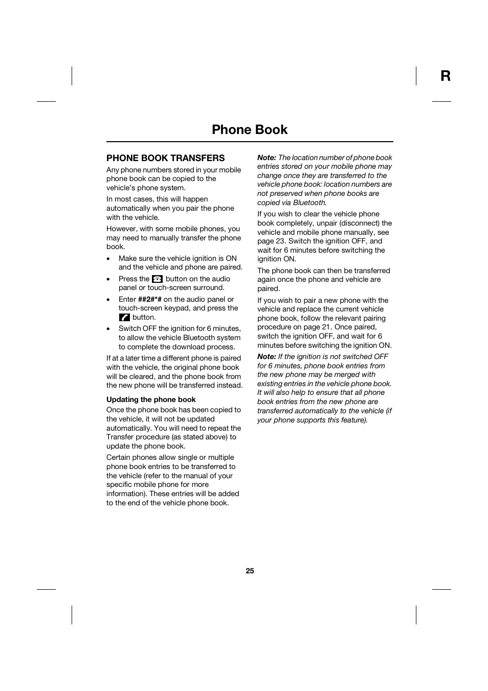 Phone book | Jaguar bluetooth handbook JLM10 31 99 552 User Manual | Page 25 / 41