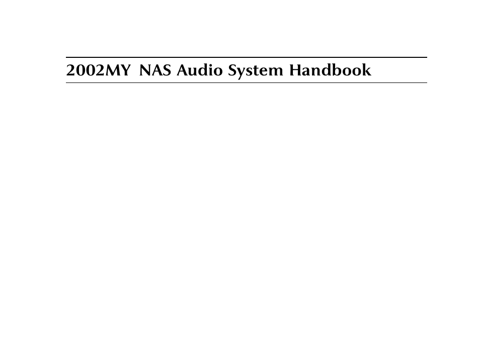 Jaguar 2002MY NAS Audio System JJM 18 03 24/22 User Manual | 28 pages