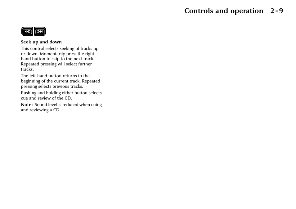 Controls and operation 2-9 | Jaguar 2002MY NAS Audio System JJM 18 03 24/22 User Manual | Page 16 / 28