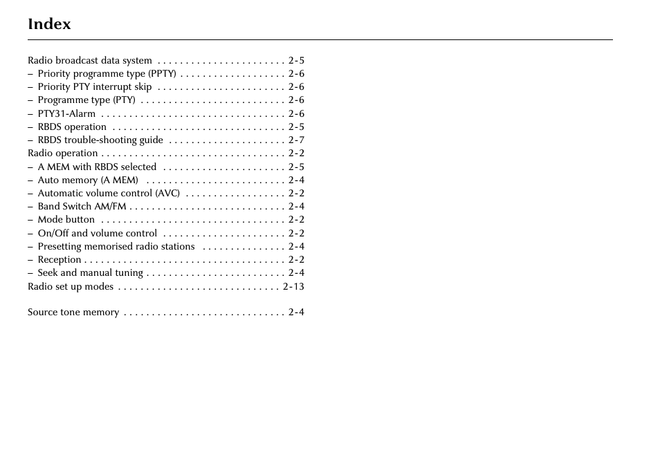 Index | Jaguar 2002MY NAS Audio System JJM 18 03 24/22 User Manual | Page 27 / 28