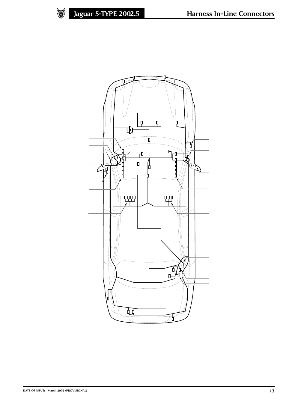 Harness in-line connectors | Jaguar S-TYPE 2002 User Manual | Page 14 / 79