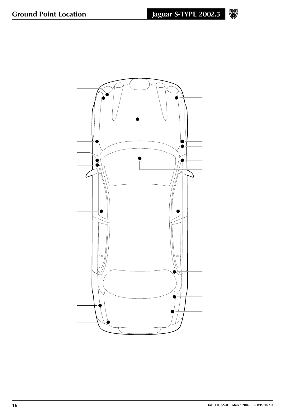 Ground point location | Jaguar S-TYPE 2002 User Manual | Page 17 / 79