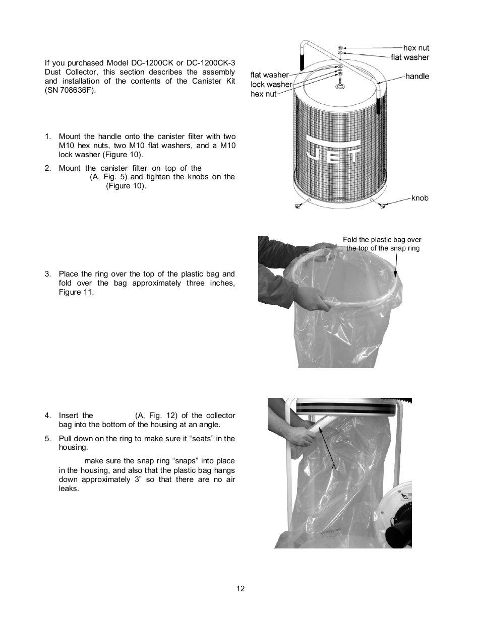 Canister kit assembly | Jet Tools DC-1200CK User Manual | Page 12 / 24