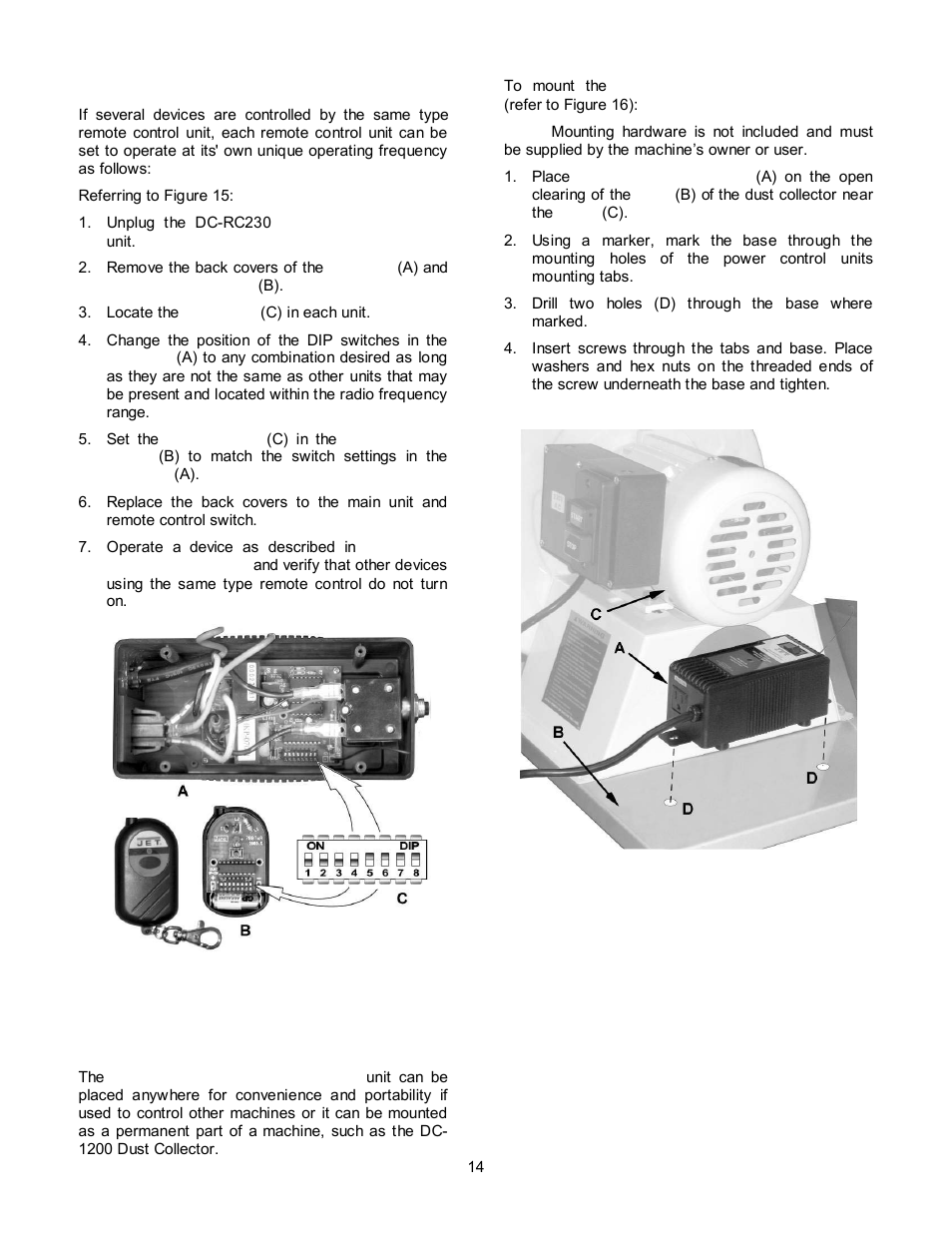 Jet Tools DC-1200CK User Manual | Page 14 / 24