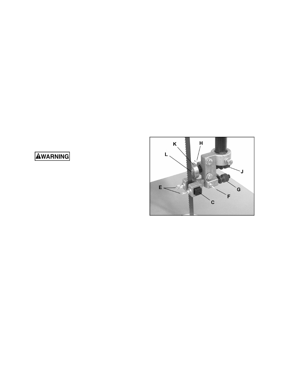 Adjusting blade guide and support bearing | Jet Tools JWBS-14OS User Manual | Page 19 / 32