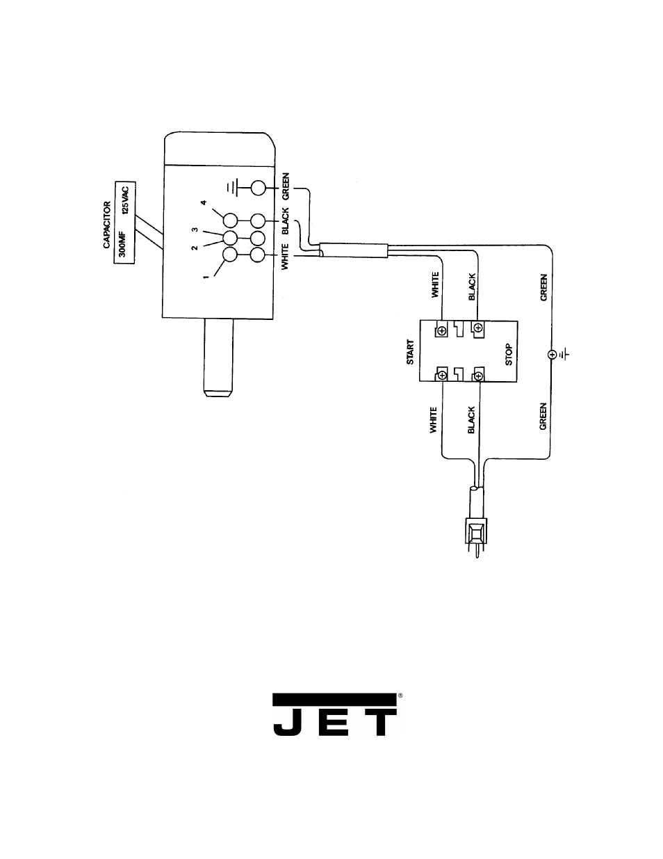 Electrical connections – 230 volt | Jet Tools JWBS-14OS User Manual | Page 32 / 32