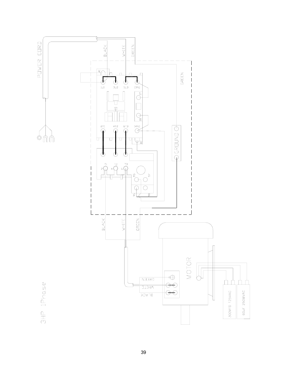 3hp motor | Jet Tools JWBS-18X User Manual | Page 39 / 40