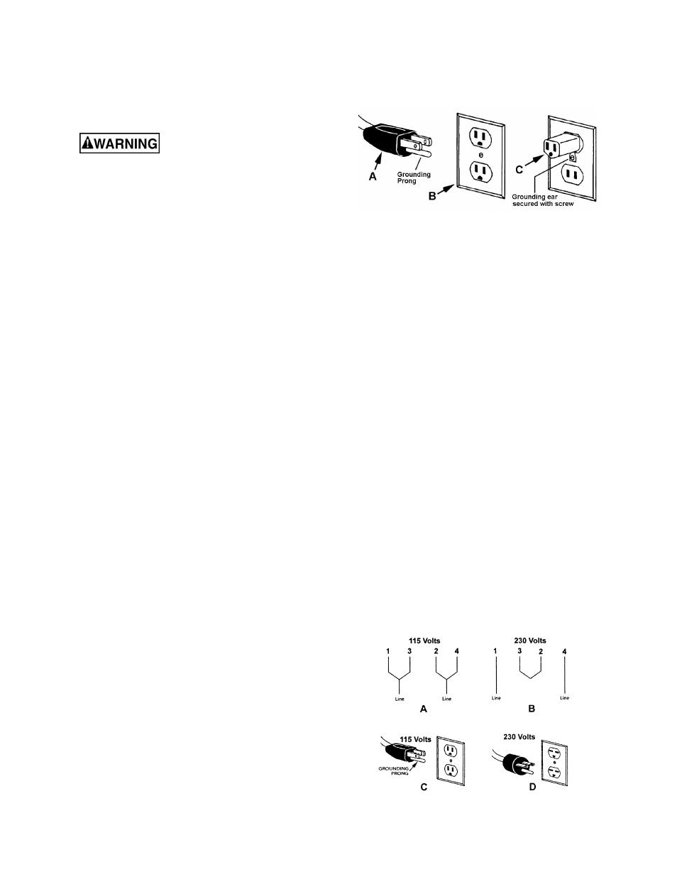 75 hp single phase motor, Grounding instructions | Jet Tools JWBS-18X User Manual | Page 7 / 40